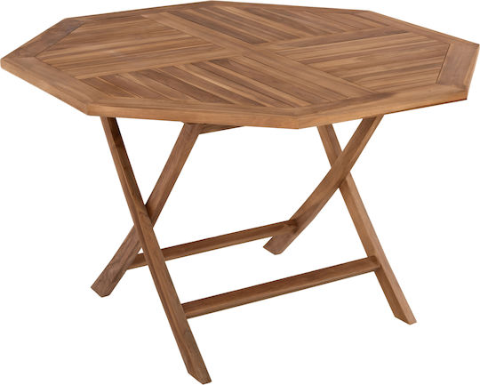 Garten- und Terrassentisch aus Teak Zusammenklappbar Kendall Natürlich 120x120x75cm