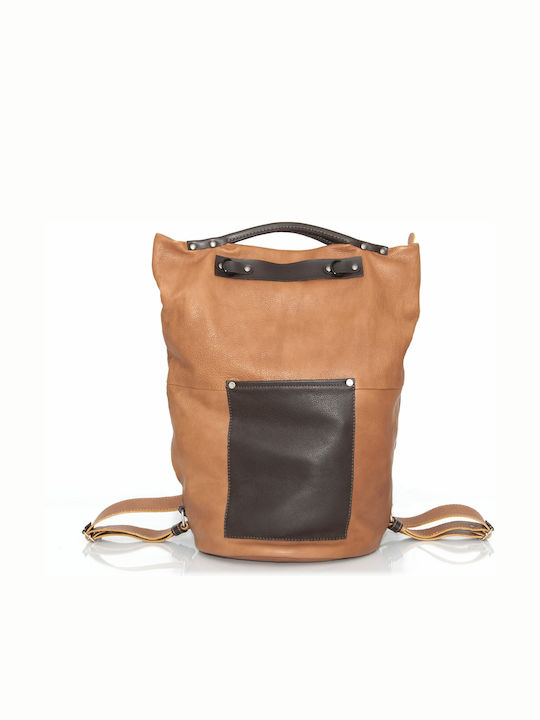 Leder Damentasche Rucksack Tabac Braun