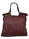 Bordeaux Damen-Schultertasche aus Leder