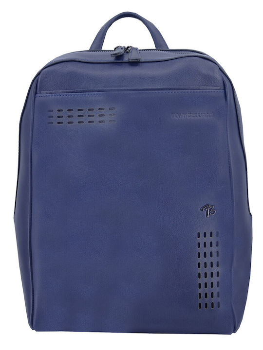 Leather Women's Bag Backpack Navy Blue