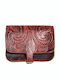 -piele Antique Klara De piele Geantă de damă Crossbody Burgundy