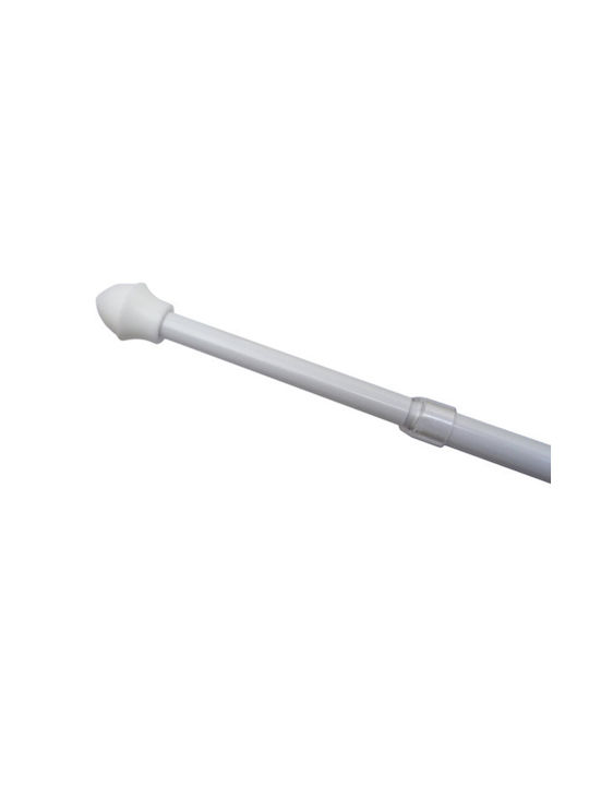 Amig Extendable Metallic Curtain Pole Single Φ19mm 55-85cm WHITE