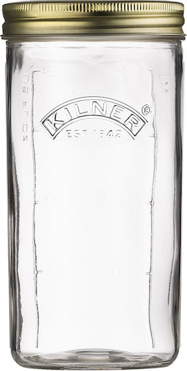 KIlner Ваза за Паста с Херметически Затворен Капак Стъклена Прозрачна 1000ml