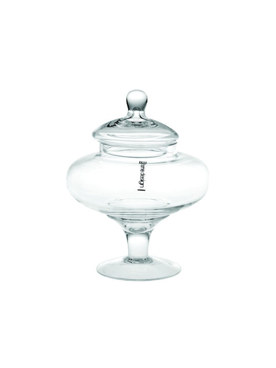 Lampiris Interiors General Use Glass Vase with Lid Transparent 20x20x20cm 1 Pieces