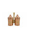 Lampiris Interiors Set 2 Pieces Sugar Jars with Metallic Brown Lid 2 Pieces