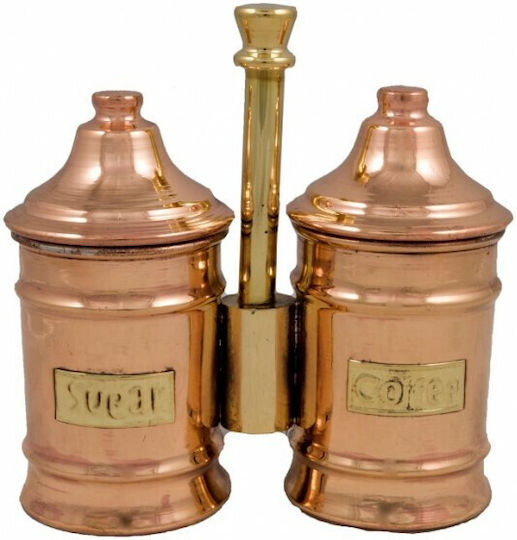 Lampiris Interiors Set 2Stücke Lebensmittelgläser für Zucker mit Metallischem Braunem Verschlussart 2Stücke Lampiris Interiors Set 2Stücke Lebensmittelgläser für Zucker mit Metallischem Braunem Verschlussart 2Stücke
