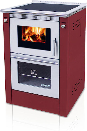 Senko Metallic Wood Stove with Oven 7.5kW Bordeaux