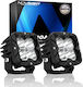 NovSight Square Waterproof Headlights Car LED 12V 12W 8.9cm with White Lighting 2pcs