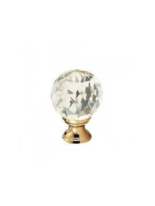 Convex 105-25 Oro Knob Furniture made of Crystal & Metallic in Gold Color D25mm 105-25S16S16 1pcs