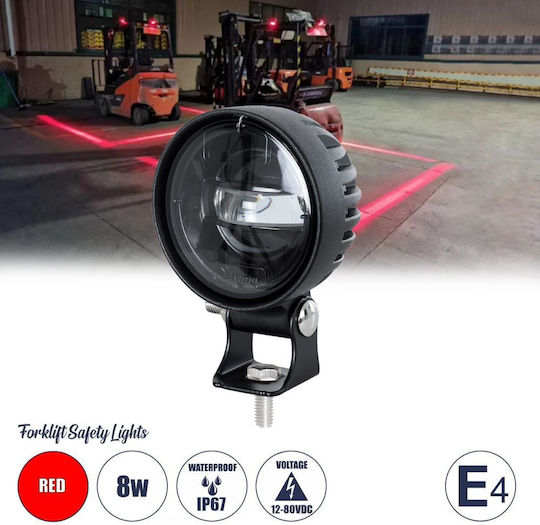 GloboStar Rotund Rezistent la apă Faruri Auto LED Renault Maestru 12V 8W 8.5cm cu Roșu Iluminare 4buc