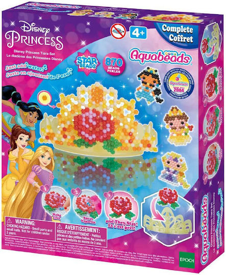 Epoch Toys Children's Craft Aquabeads Disney Princess Tiara Set for Children 4+ years old Years 870pcs