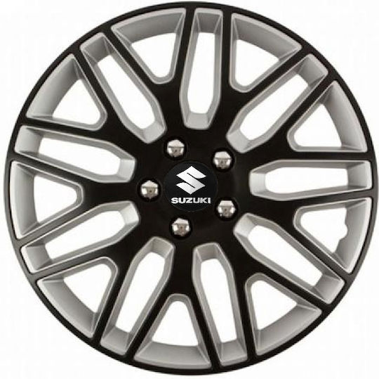 Versaco Σετ Τάσια Αυτοκινήτου Dakar Nc με Σήμα Suzuki 4τμχ 14" Μαύρο/Μαύρο