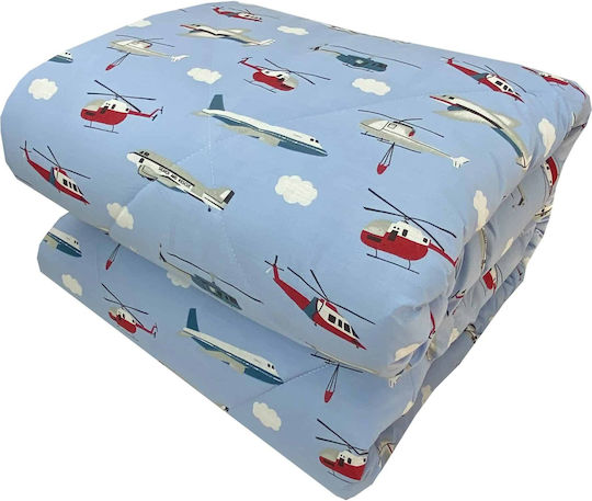 Astron Italy Kids Single Duvet Helicopter Blue 160x240cm