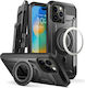 Supcase Unicorn Beetle Pro Mag Back Cover Plastic / Silicone / Tempered Glass 2mm Magnetic Black (iPhone 15 Pro)
