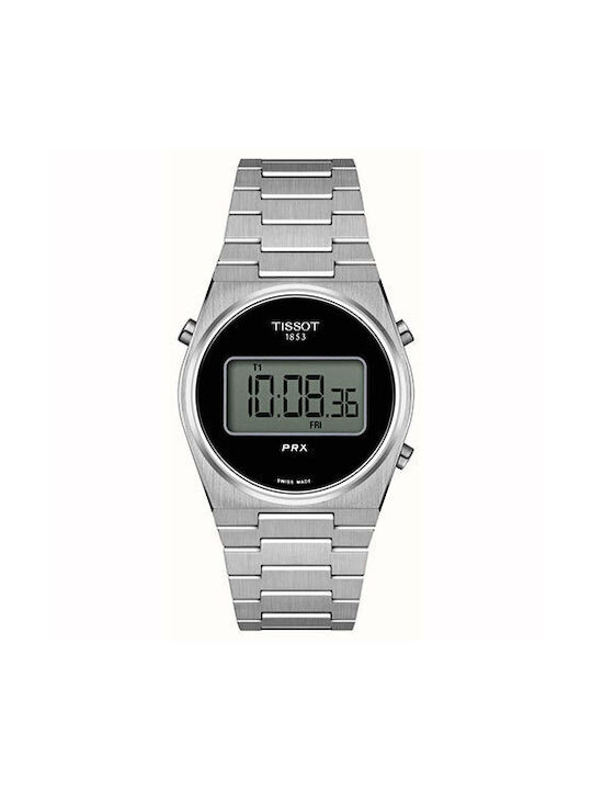 Tissot Prx Digital Watch with Gray Metal Bracelet