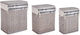 Bizzotto Decorative Basket Garden Bamboo 48cmx36cmx58cm 3pcs 0402406