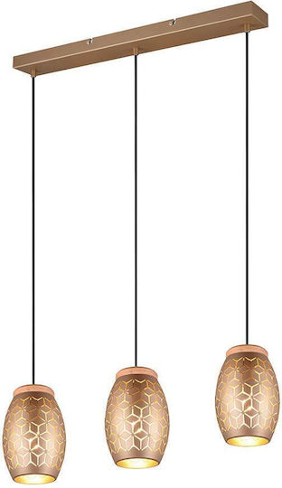 Trio Lighting Lustră Maro Calea ferată cu Dulie E27 71x15x150cm.