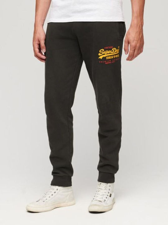 'Classic Vintage Logo Sweatpants with Elastic Black