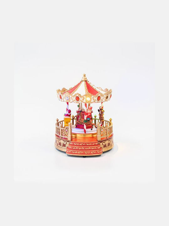 Eurolamp Christmas Illuminated Decorative Carousel with Battery / Electric with Music and Movement 22.5x20x18cm.