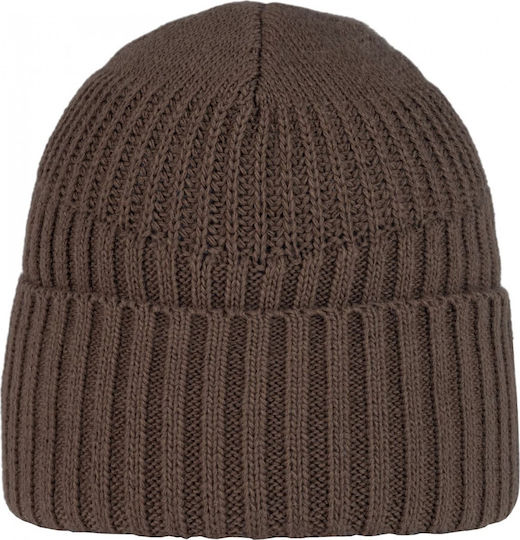 Beanie Unisex Fleece Σκούφος Πλεκτός σε Καφέ χρώμα