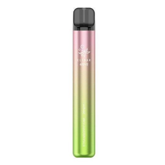 Elf Bar 600 V2 Disposable E-Cigarette 600 Puffs Strawberry Kiwi 2ml 20mg Red