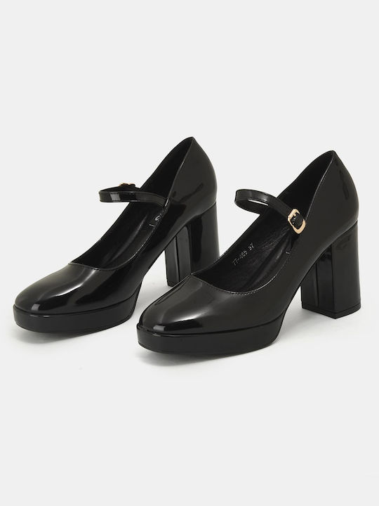 Bozikis Black Heels with Strap