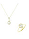 Art d or Set cu Colier & Inel din Aur 14K cu Pietre