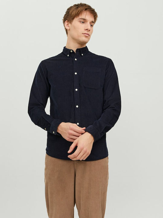 Jack & Jones Long-sleeved Corduroy Shirt Navy B...