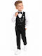 TakTakBaby Baptism Suit with Vest for Boys Black 5 Pieces