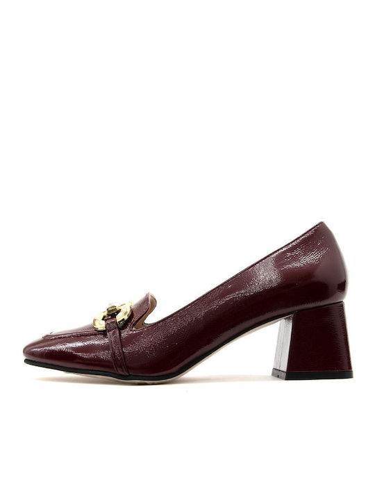 Fardoulis Patent Leather Burgundy Heels FRDLS--BORDEAUX-PL