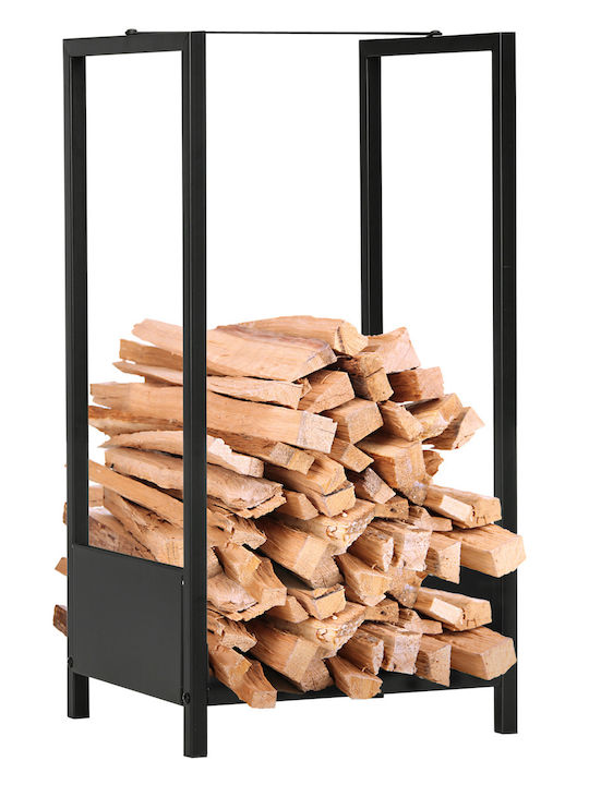 Outsunny Wooden Shelf Wood Storage 39x35x76cm Black