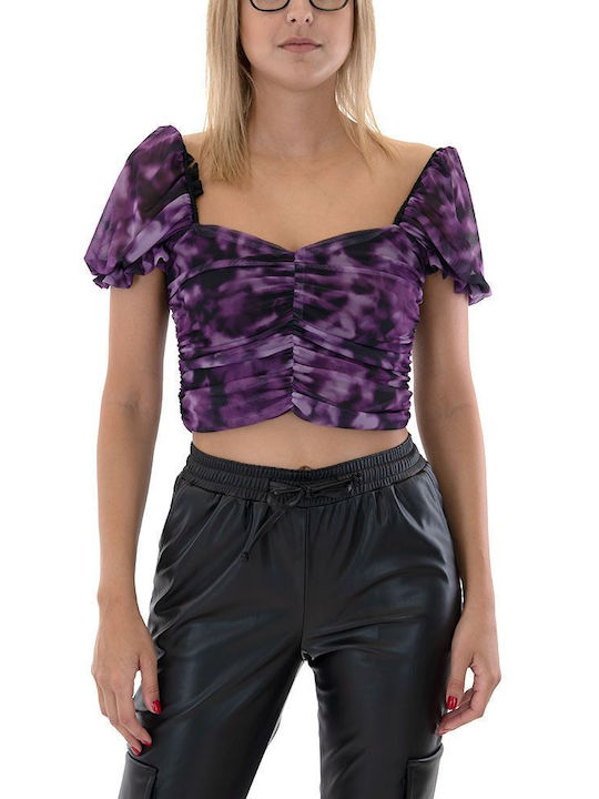 Twenty 29 Damen Crop Top Kurzarm Schwarz