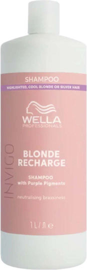 Wella Profesionnals Invigo Blonde Recharge Σαμπουάν Αναδόμησης/Θρέψης & Διατήρησης Χρώματος για Βαμμένα Μαλλιά 1000ml