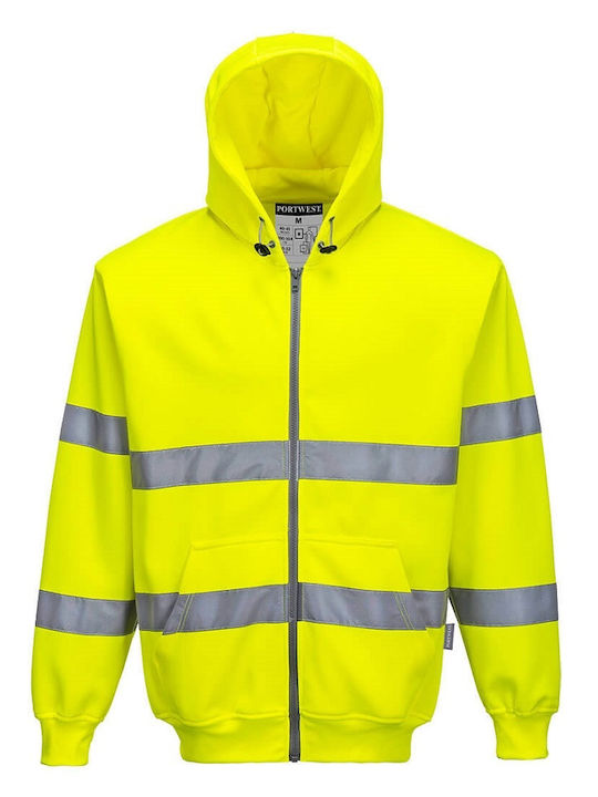 Portwest Reflektierende Arbeitsjacke mit Kapuze Gelb