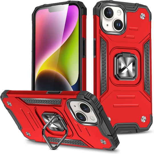 Wozinsky Ring Armor Back Cover Plastic / Silicone Red (iPhone 15 Plus)