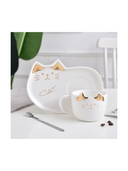 Πιατάκι Μπισκότο Ceramic Cup White 2pcs