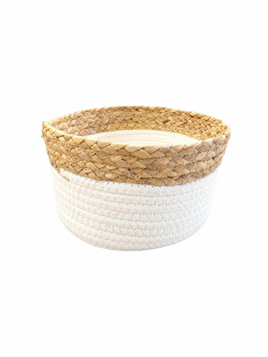 Storage Basket Wicker White 22x22x13cm 1pcs