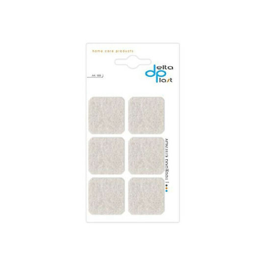 Delta Plast Möbelsocken Quadratische mit Aufkleber 30x30mm 6Stück 00098Λ