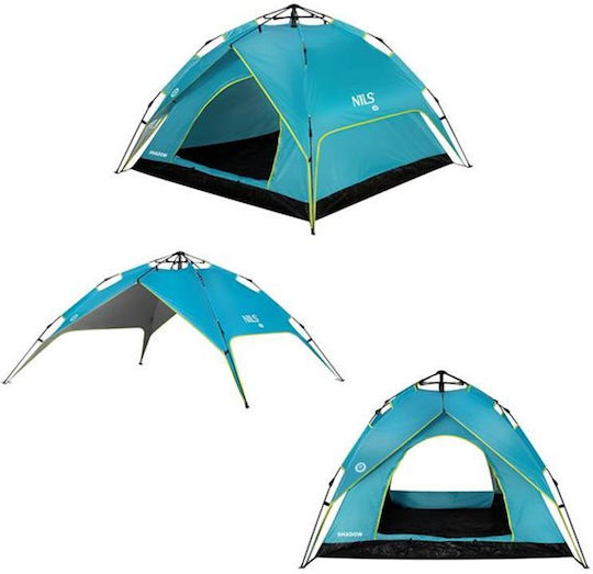 Nils Nils Camp Shadow Camping Tent Igloo Blue with Double Cloth 4 Seasons for 3 People 200x200x140cm