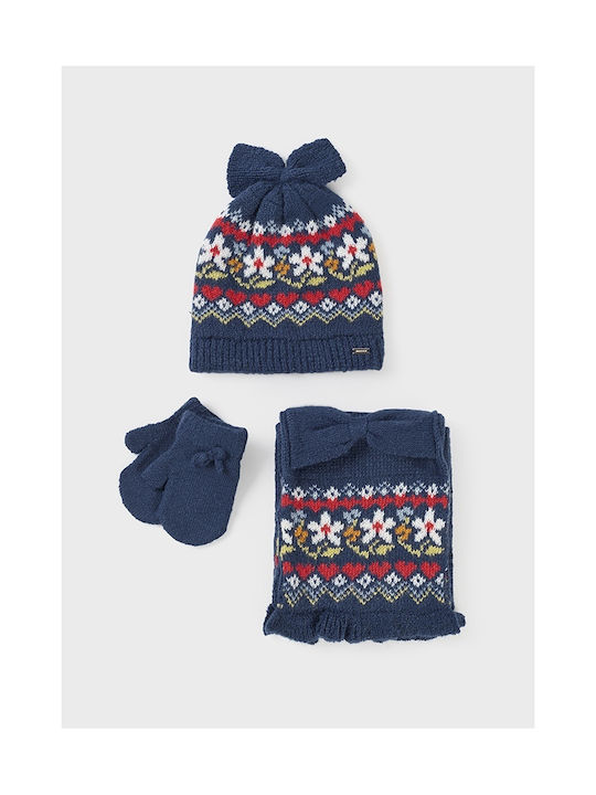 Mayoral Kids Beanie Set with Scarf & Gloves Kni...