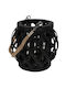 Koopman Bamboo Lantern Black 14x15x15cm