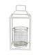 Tabletop Metallic Lantern White 16x16x25cm