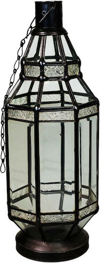 Laterne Metallisch Bodenmontage Schwarz 17.5x17.5x49cm 1Stück