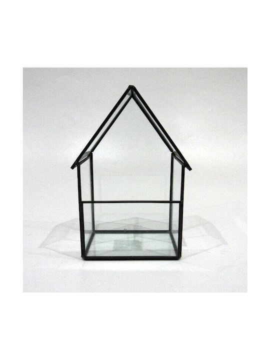 Floran Tabletop Metallic Lantern Black 14.5x8x23cm