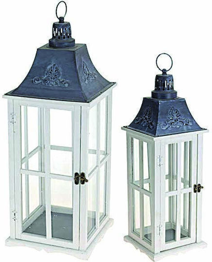 JK Home Decoration Felinar Lemn Alb 28x28buc 1buc