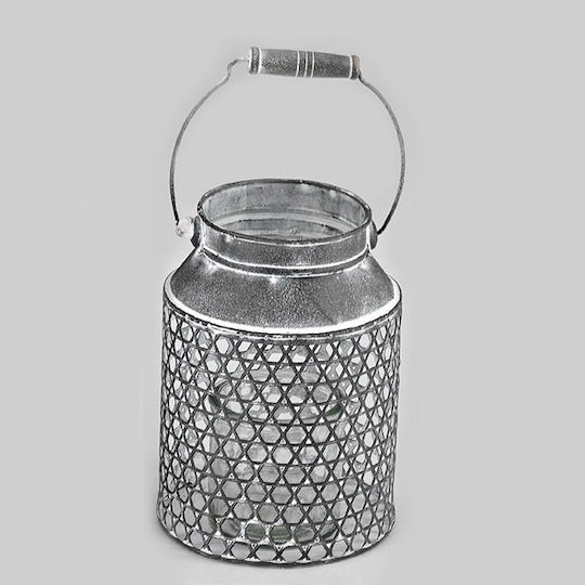 Palma Emporio Tabletop Metallic Lantern Gray 19cm