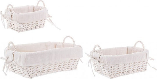 Bizzotto Комплект декоративни кошници с дръжки White 3бр