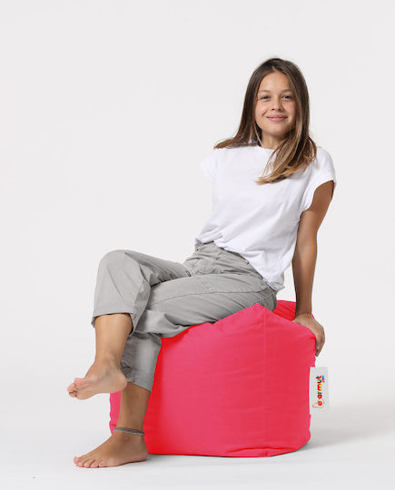 Waterproof Bean Bag Stool Poof Square Pink 45x45x45cm