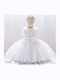 Kinderkleid Ärmellos Tüll Für Blumenmädchen Set mit Zubehör Weiß