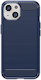 Carbon Umschlag Rückseite Metallisch Blau (iPhone 15)